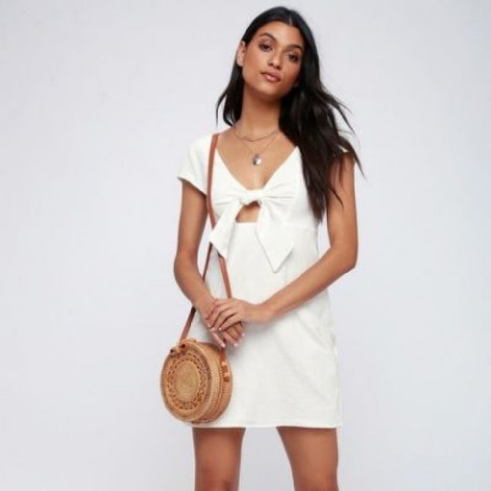 MinkPink tie-front dress (never worn!) size S